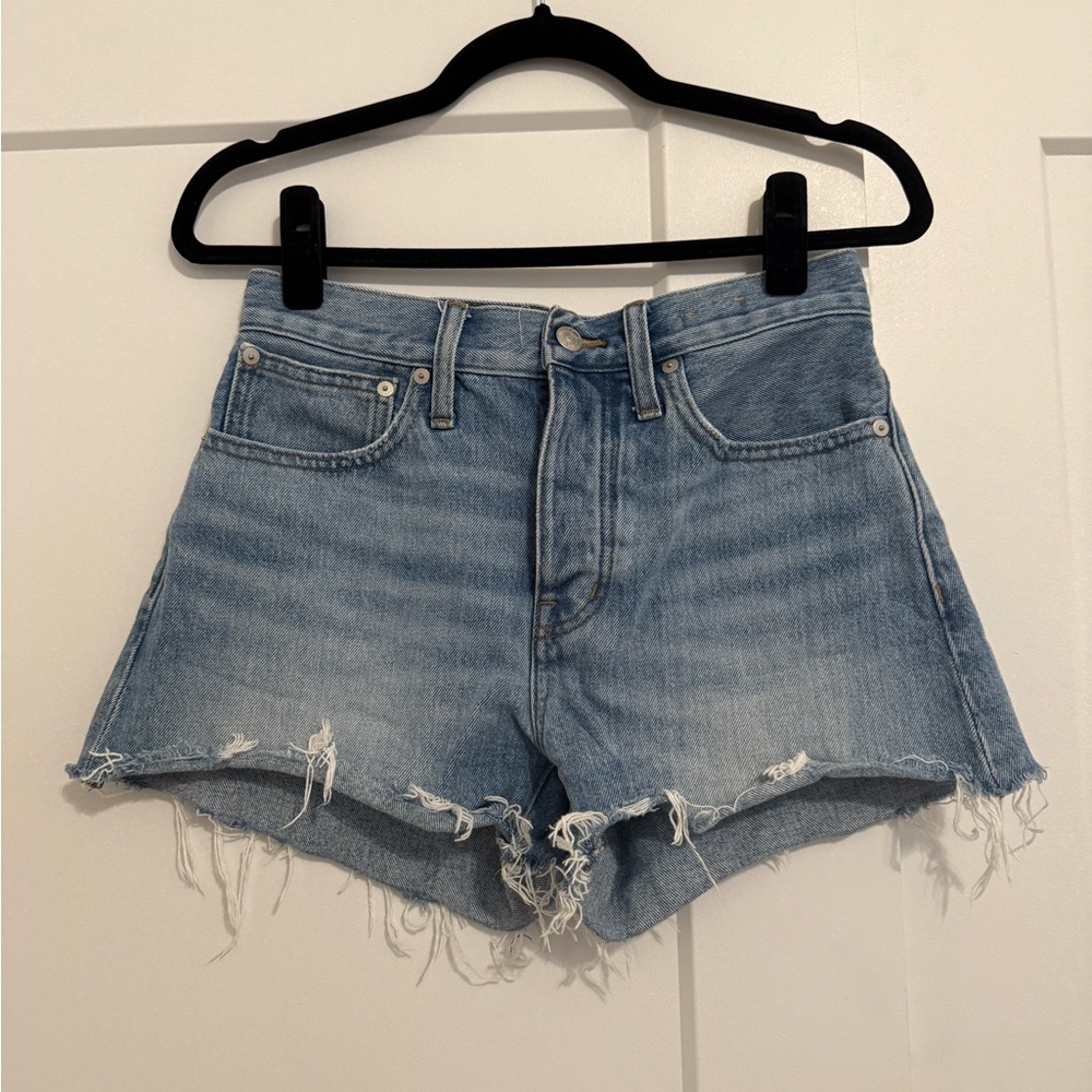 Madewell Blue Jean Shorts Distressed Cut-Off Style
